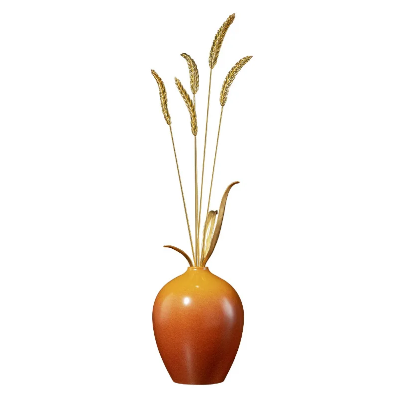 

Sui Sui Ping'an brass wheat ears ornament, simulated brass wheat ears decoration housewarming opening gift ornament