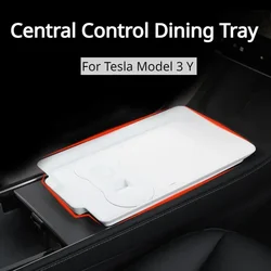 Bandeja de jantar de controle central para Tesla Model 3 Y, mesa pequena montada no carro, suporte para comida e bebida, acessórios interiores do carro, 2021-23