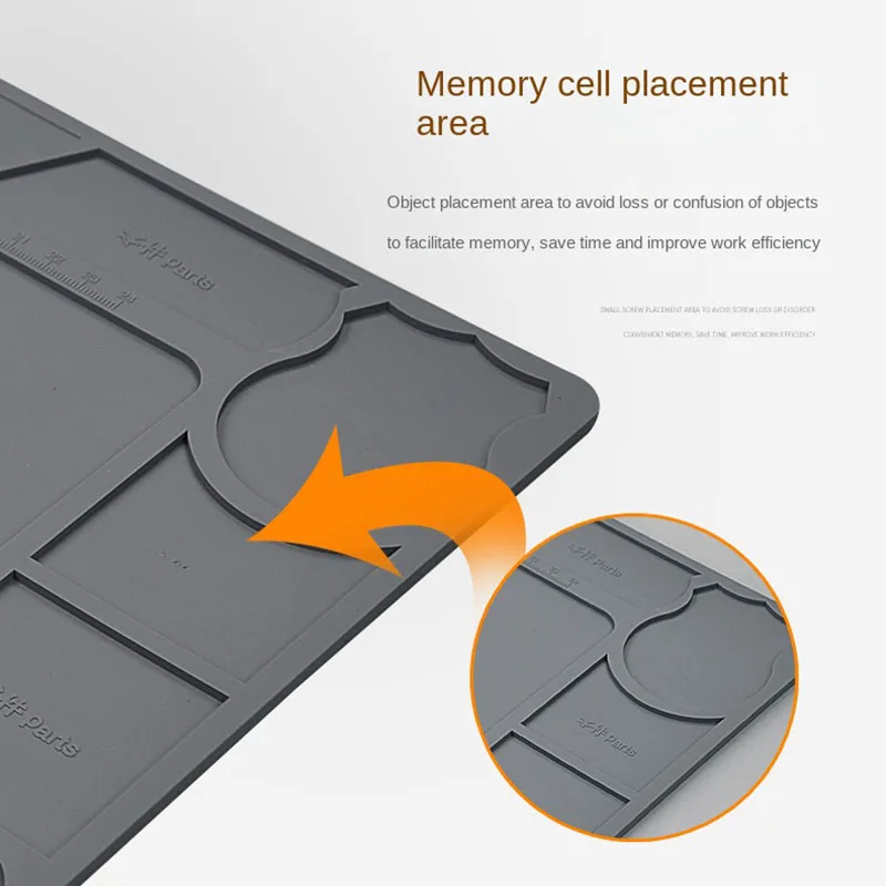 

TE-608 350*250MM Silicone Mat Mobile Phone Repair Work Heat Insulation Pad Repair Pad Maintenance Platform BGA Desktop Station