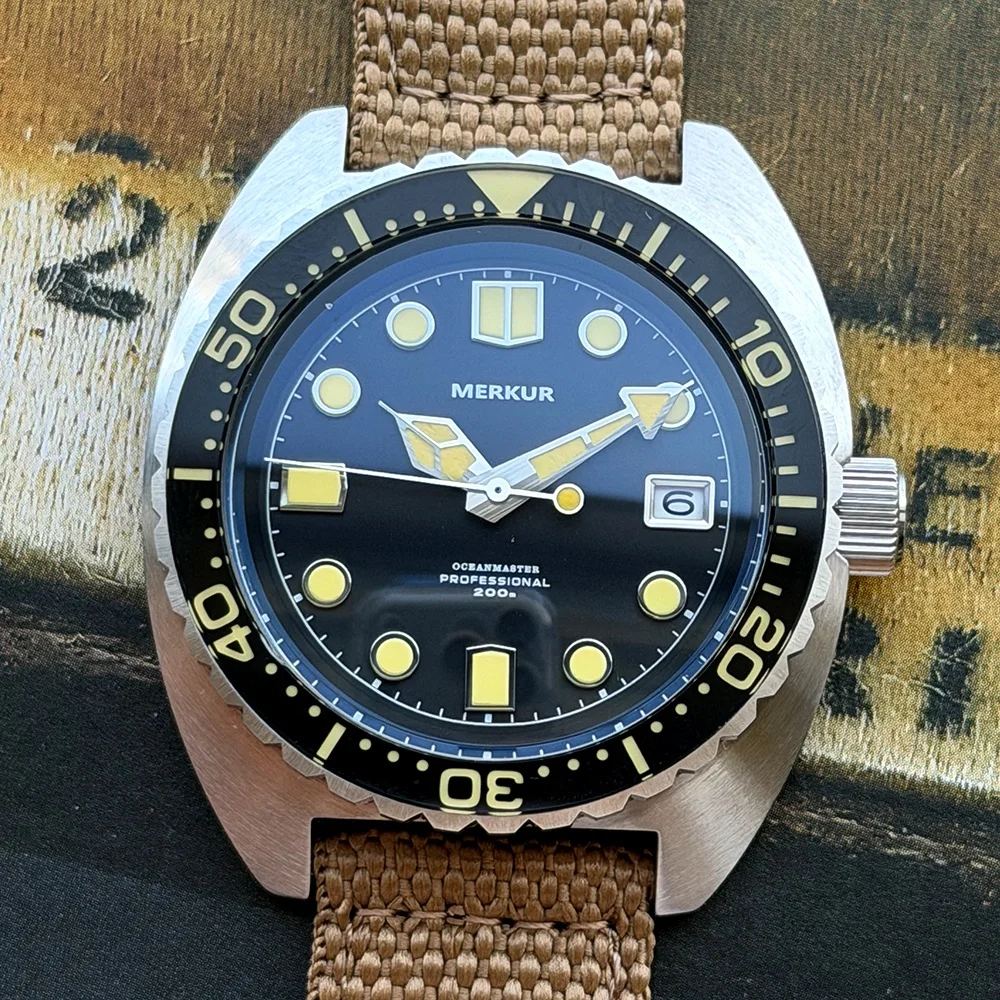 Merkur Skin Diver Watch Abalone Men's NH35 Automatic Watch 20atm