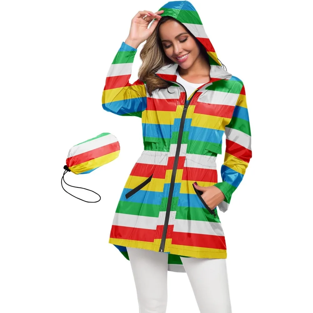 

Женский длинный плащ с капюшоном, уличная легкая ветровка, водонепроницаемая куртка-дождевик