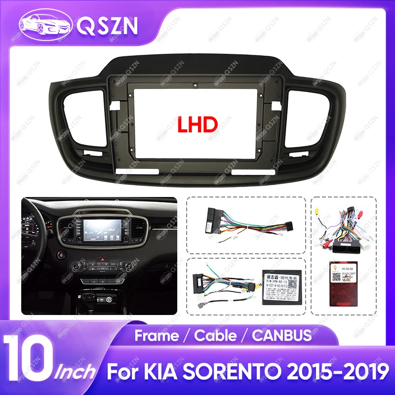 10 INCH Car Radio Fascia Frame Multimedia GPS Stereo Player Frame Navigation Harness Cable For KIA SORENTO 2015-2019 LHD