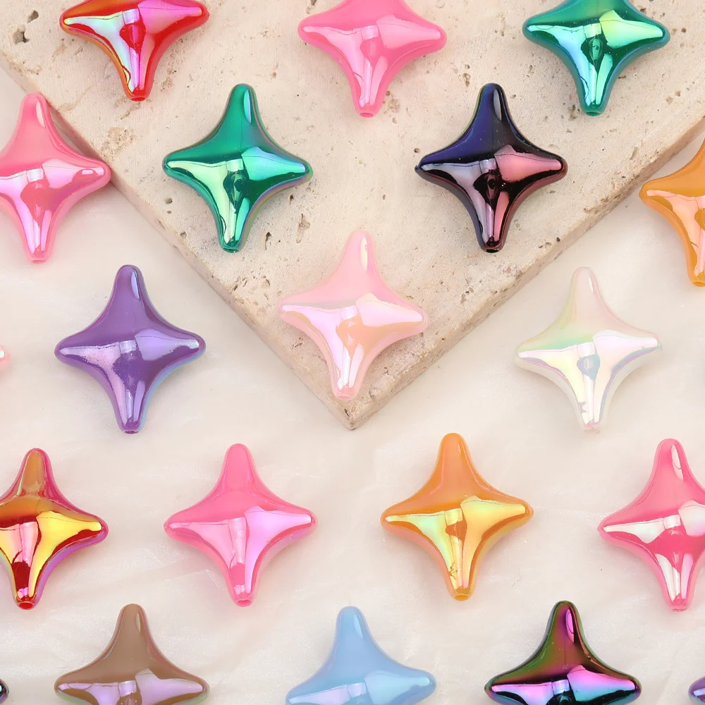 

Cordial Design 100Pcs 25*29MM DIY Beads Making/Aurora Effect/Star Shape/Hand Made/Acrylic Beads/Jewelry Findings & Components