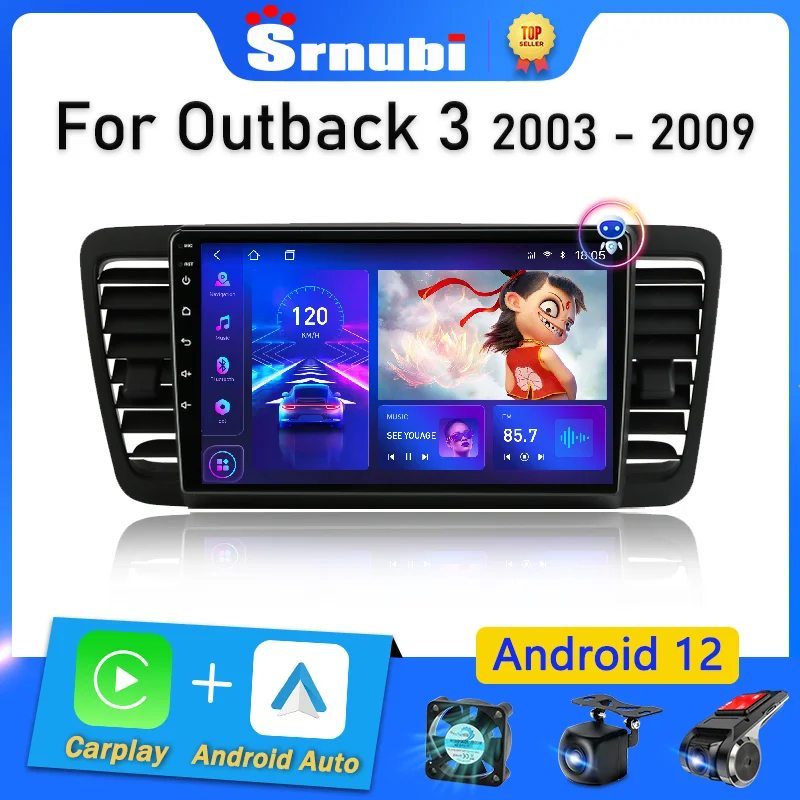 Srnubi Android 12 for Subaru Outback 3 Legacy 4 2003 - 2009 Car Radio Multimedia Video Player GPS 2Din IPS 4G WIFI DVD Head Unit