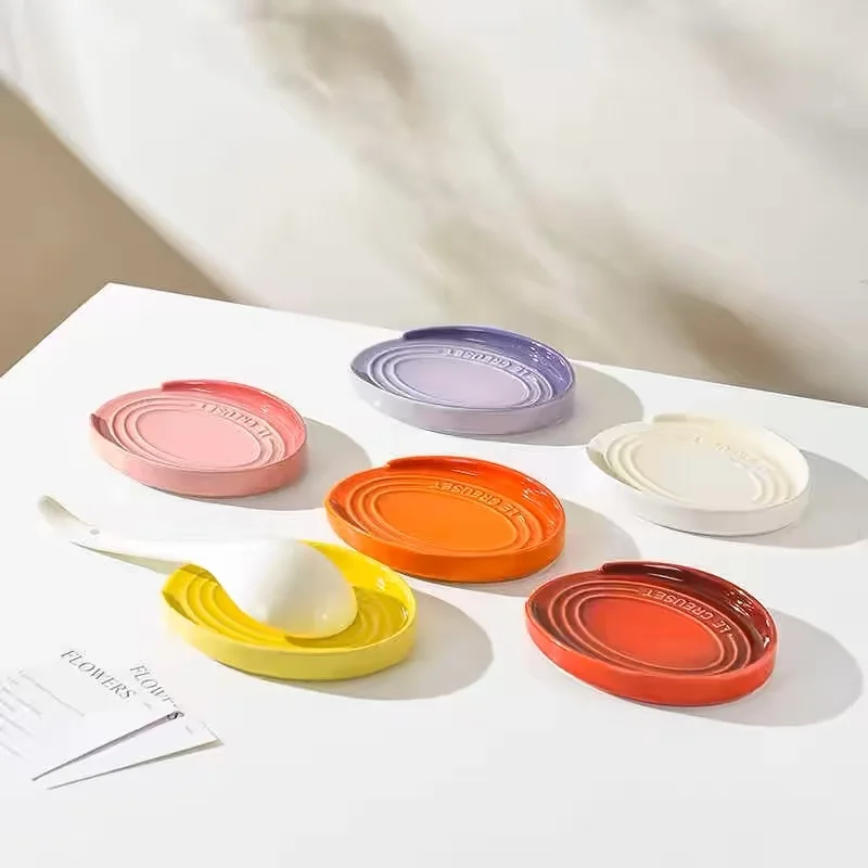Le Creuset Kitchen Utensil Holder Pure Color Soup Spoon Pot Spoon Stand Desktop Multi Functional Diningware Rack