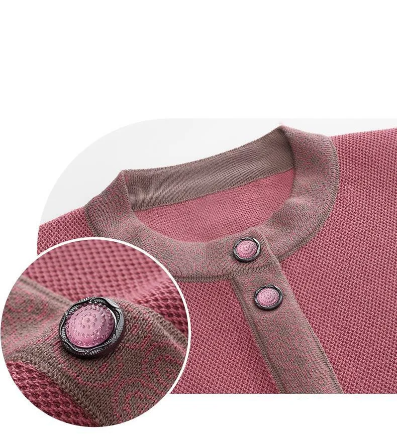 Grandma Knitting Coat Vintage Warm Autumn Winter Womens Clothing Buttons Long Sleeve Middle Aged Mother Cardigan Sweater XL-6XL