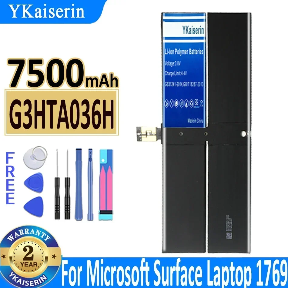 

YKaiserin 7500mAh Battery For Microsoft Surface Laptop 1769 G3HTA036H Batteries With Tools + Track Code