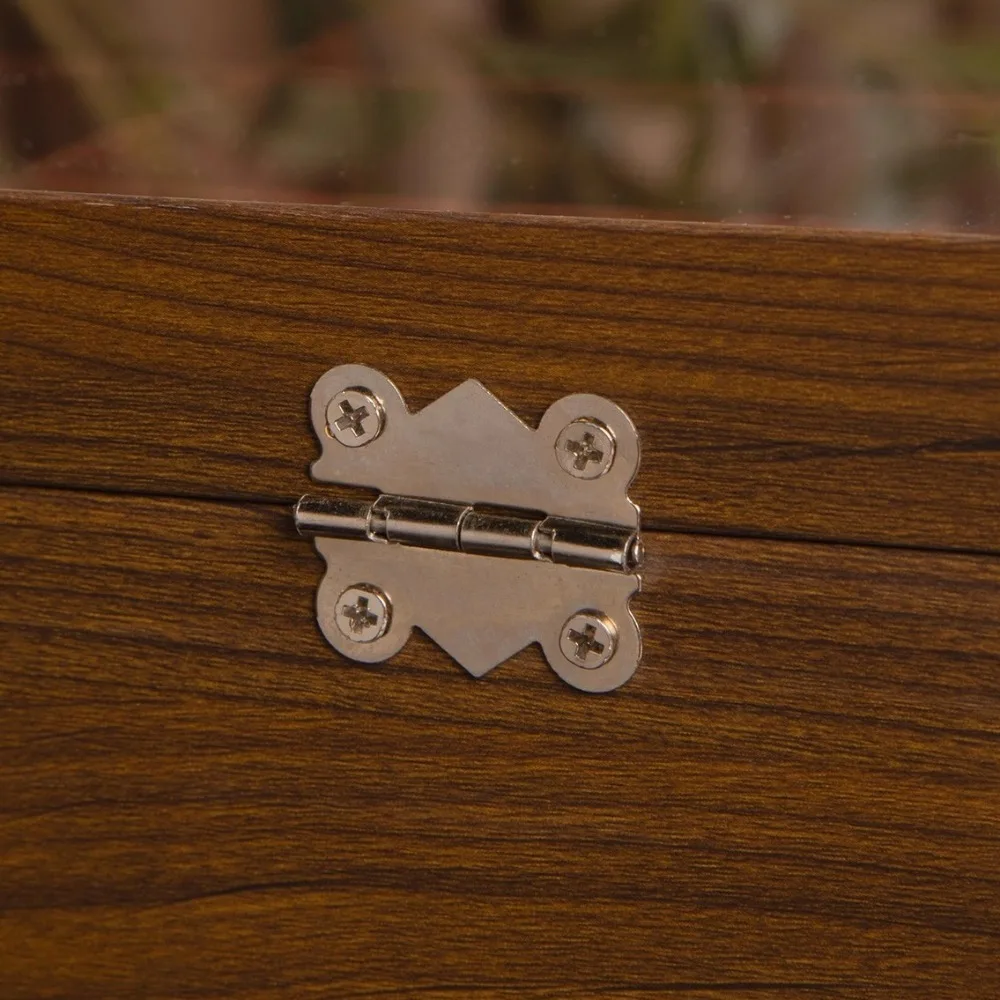 

Бархатный деревянный органайзер для украшений: пылезащитный лоток для хранения ожерелий, браслетов, серег и колец