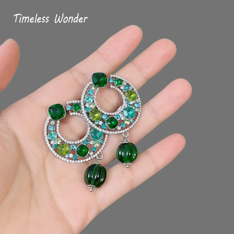 

Timeless Wonder Fancy Crystal Zircon Geo Stud Earrings Women Designer Jewelry Trendy Gift Top Classy Simple Neat 5133