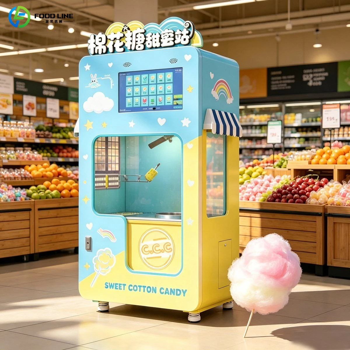 Cotton Candy Machine Commercial Cotton Candy Device Safe Heating Design for Party Hire and Small Catering Enterprise
