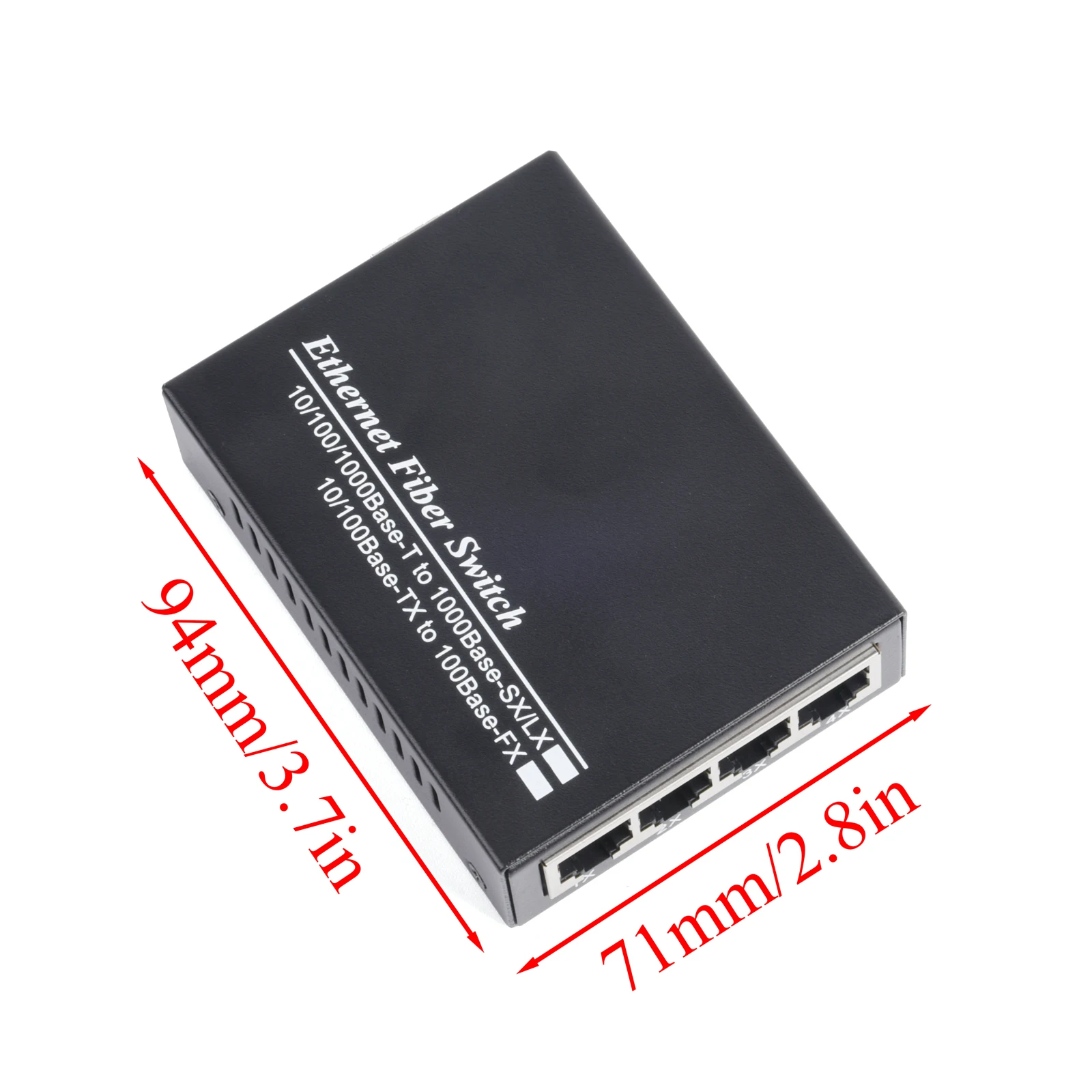 1PCS 기가비트 SFP 미디어 컨버터 1SFP 4RJ45 10/100/1000M 광섬유 스위치 3KM/20KM LC/SC SFP 모듈