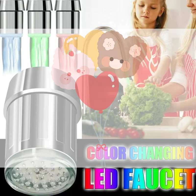 

Светодиодный сенсорный смеситель с 3 цветами подсветки, чувствительный к температуре, с функцией экономии воды, светящийся аэратор для кухни и ванной комнаты