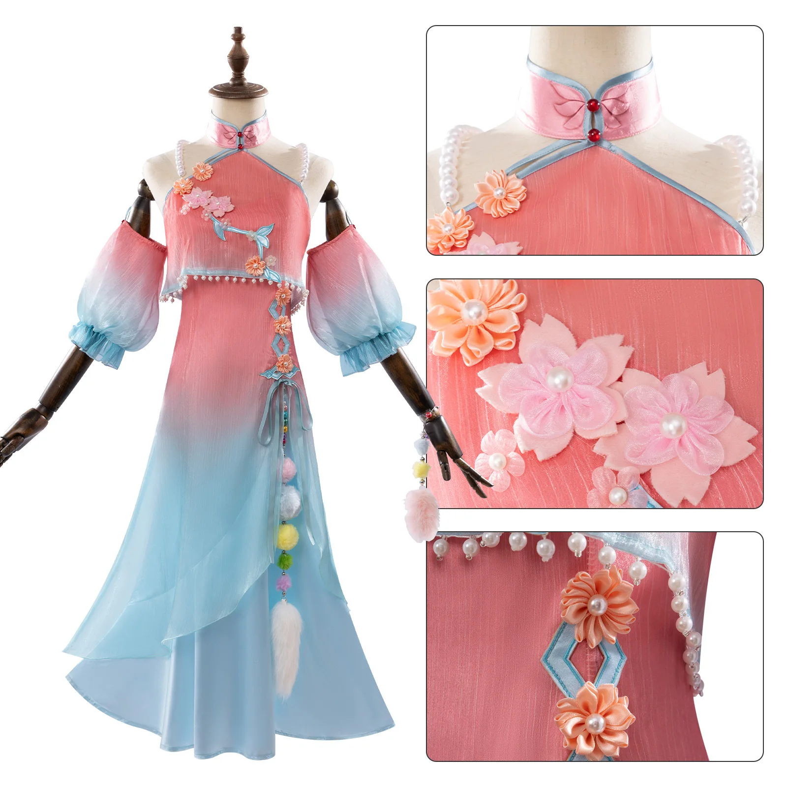 Game Identity V Groundhog Perfumer Cosplay Costume Chinese Style Vera Nair Qipao Dress Women Halloween Carnival Party Suit view 2