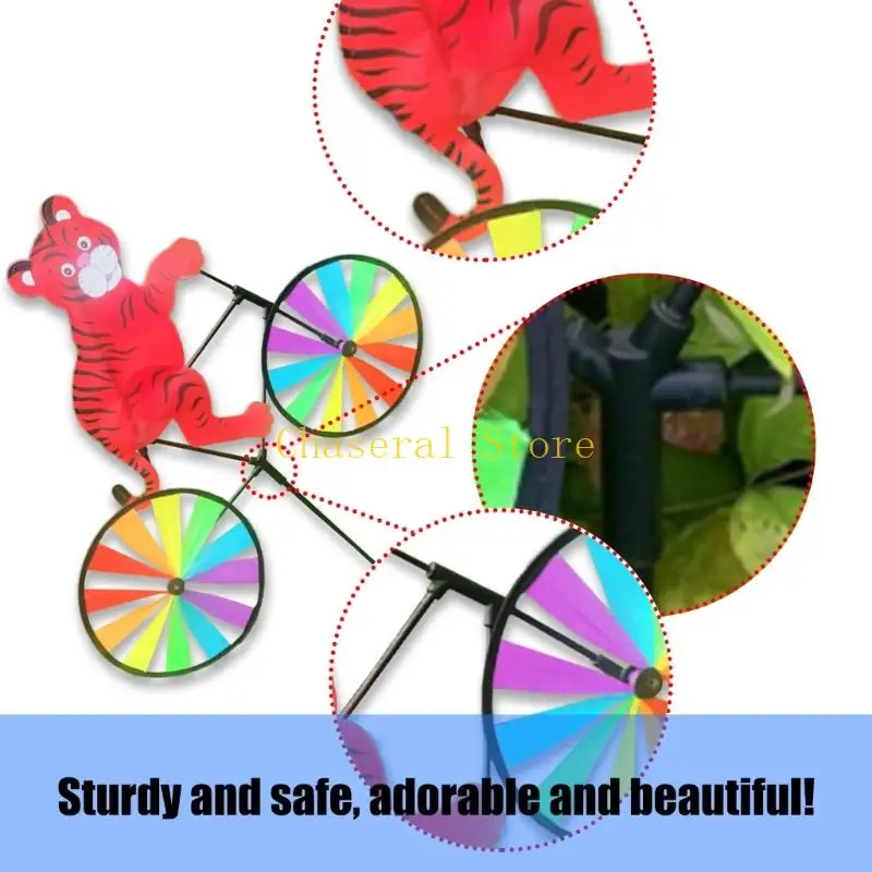 Spinner vento in bicicletta sugli animali dinamici E7CE con vista a 360 gradi per decorazioni per decorazioni per prato