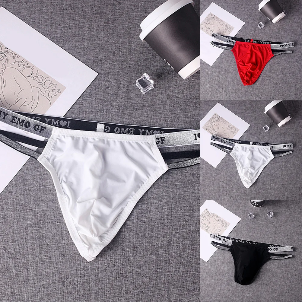 Men Jock Strap Lingerie Mens Sexy Underwear Sexy Briefs Solid Low Waist Pouch Male Sexy Panties Thongs G-String Underpants Men