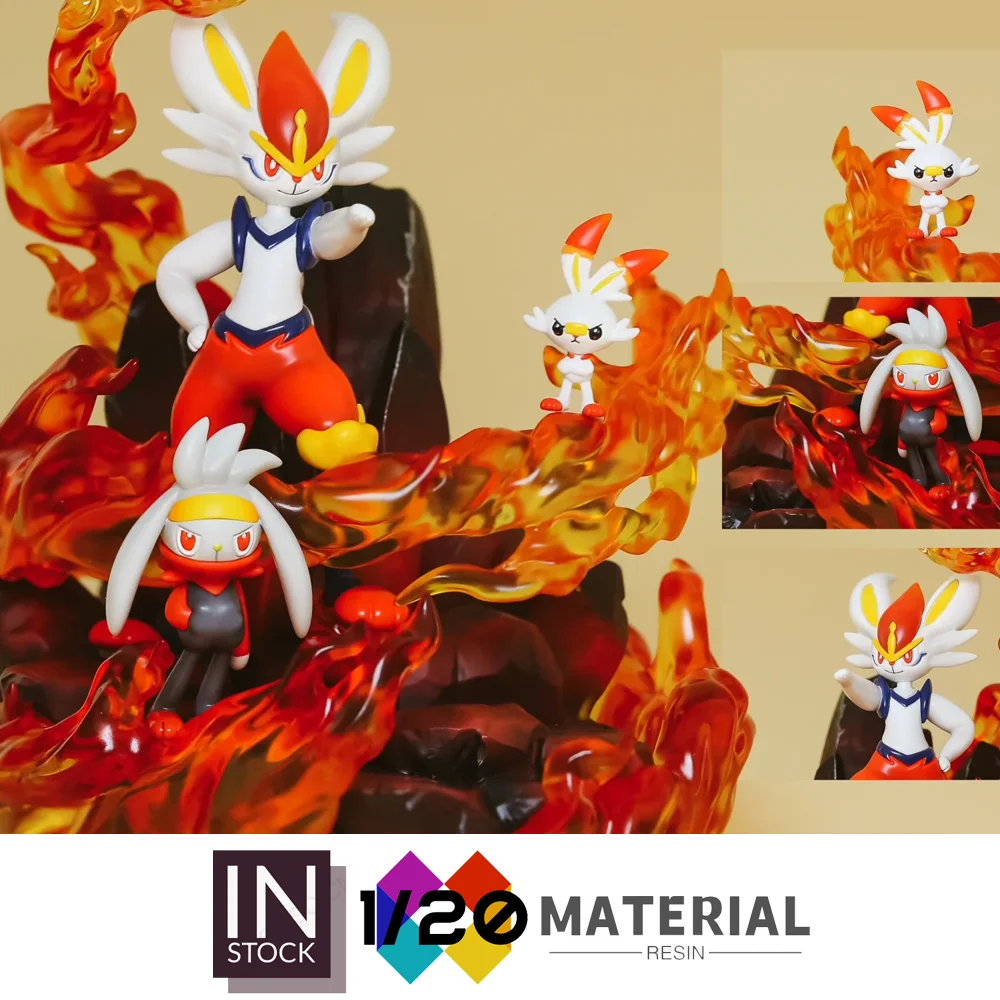 

[In Stock]1/20 Resin Scale World [FOG] - Scorbunny & Raboot & Cinderace