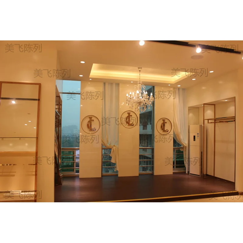 custom.New Design Women Clothes Store Shop Fittings Wall Mounted Racks Garment Shop Interior DesignClothing Display Shelves