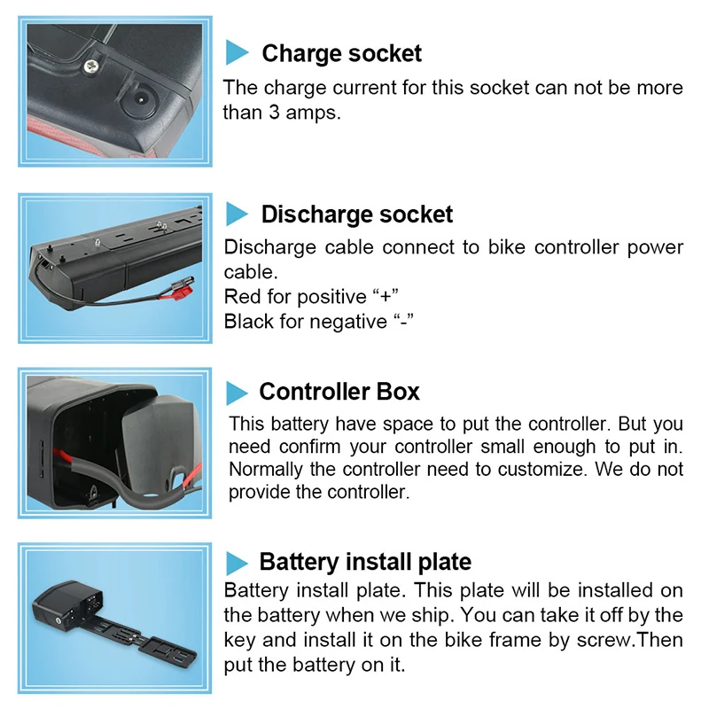 Gepäckträger-Ebike-Batterie 36 V 13 Ah 15 Ah 20 Ah 48 V EU-Lager Li-on 18650 21700-Pack für Elektrofahrrad-Motorkits 350 W 500 W 750 W 1000 W – Detail 10