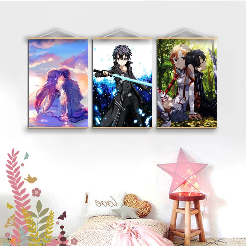 Sword Art Online Anime Poster Wall Pictures Baby Kids Room Decoration Wall Art Canvas Painting Print Bedroom Home Decoration