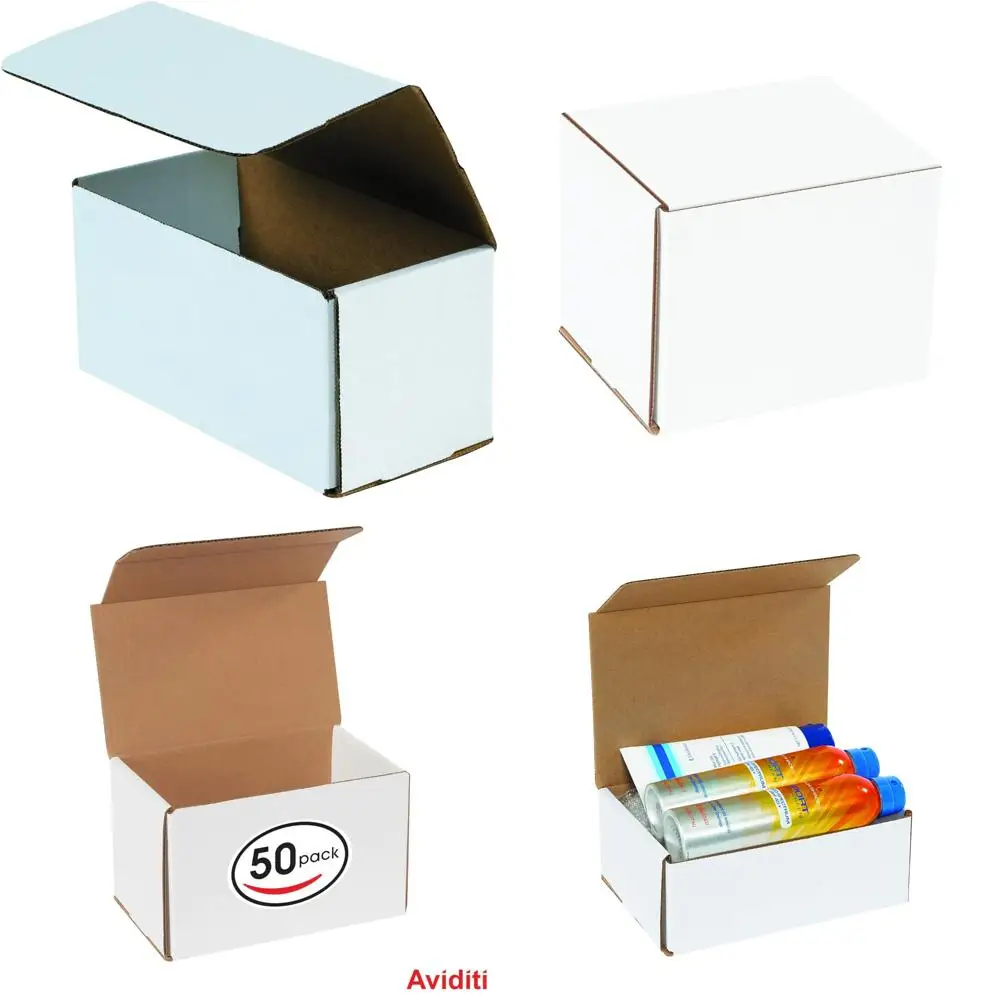 

Ударопрочные белые гофрированные картонные транспортировочные коробки 8x5x5, упаковка из 50 шт., идеально подходят для рассылки, хранения и безопасной упаковки.