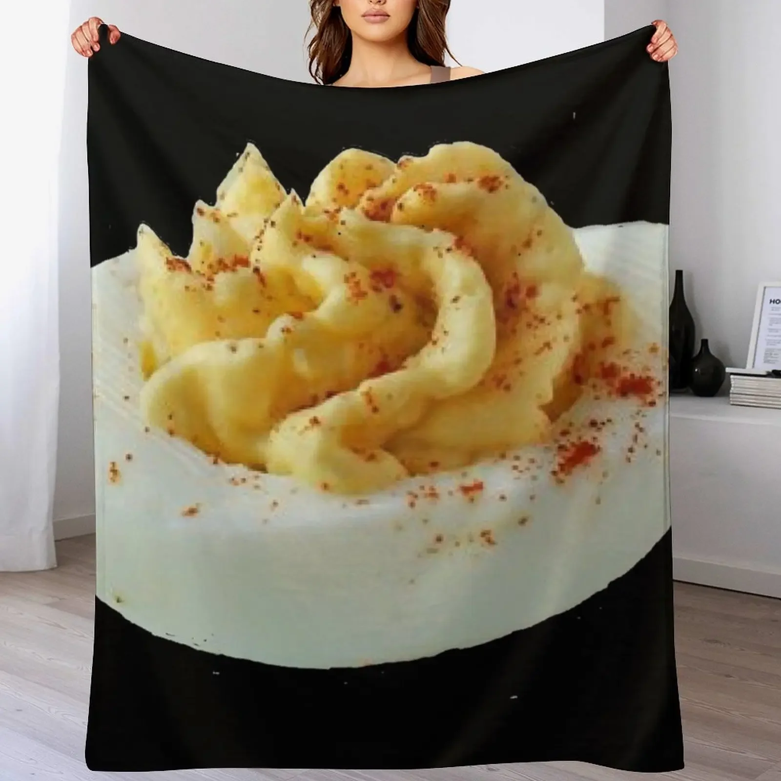 

Deviled Egg Throw Blanket Hair Flannels Luxury Designer Beautifuls Blankets