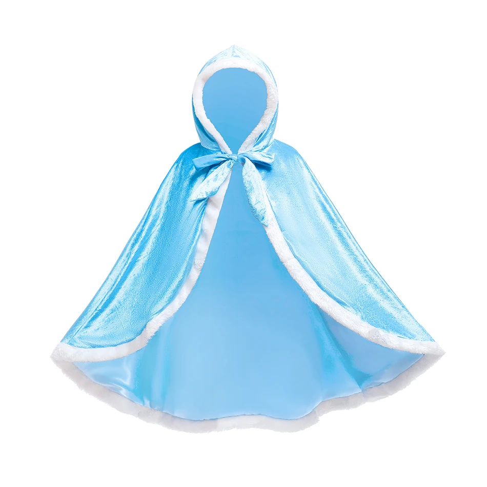 Prinzessin süßer fester Umhang mit Kapuze für Mädchen und Kinder, Winterumhang, Weihnachten, Geburtstag, Halloween, Karneval, Party, Kostüm, Cosplay-Zubehör – Detail 2