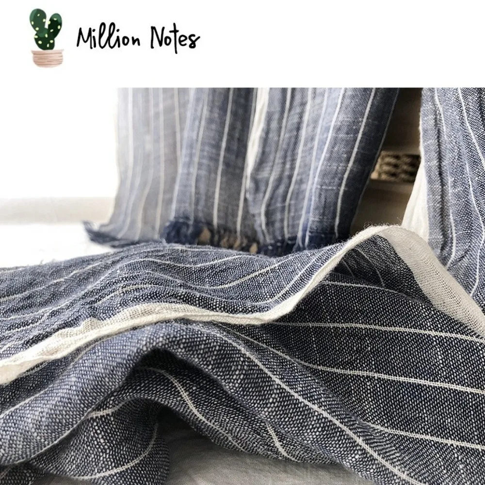

Simple Cotton Linen Striped Pleated Shawl Windproof Thicken Winter Cashmere Scarf Pashmina Neckerchief Soft Men Scarf Male