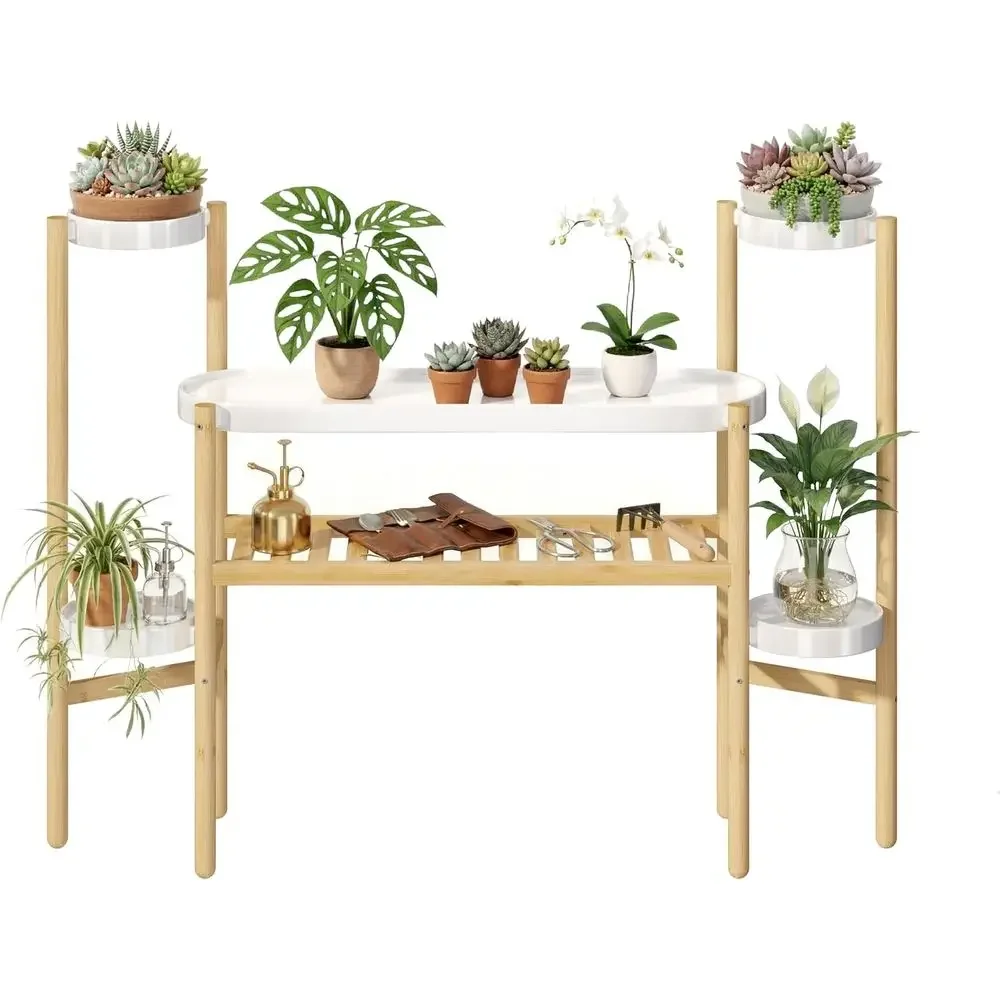 4-Tier Indoor Plant Stand - Tall Storage Rack for Multiple Plants, Suitable for Home, Balcony, or Living Room