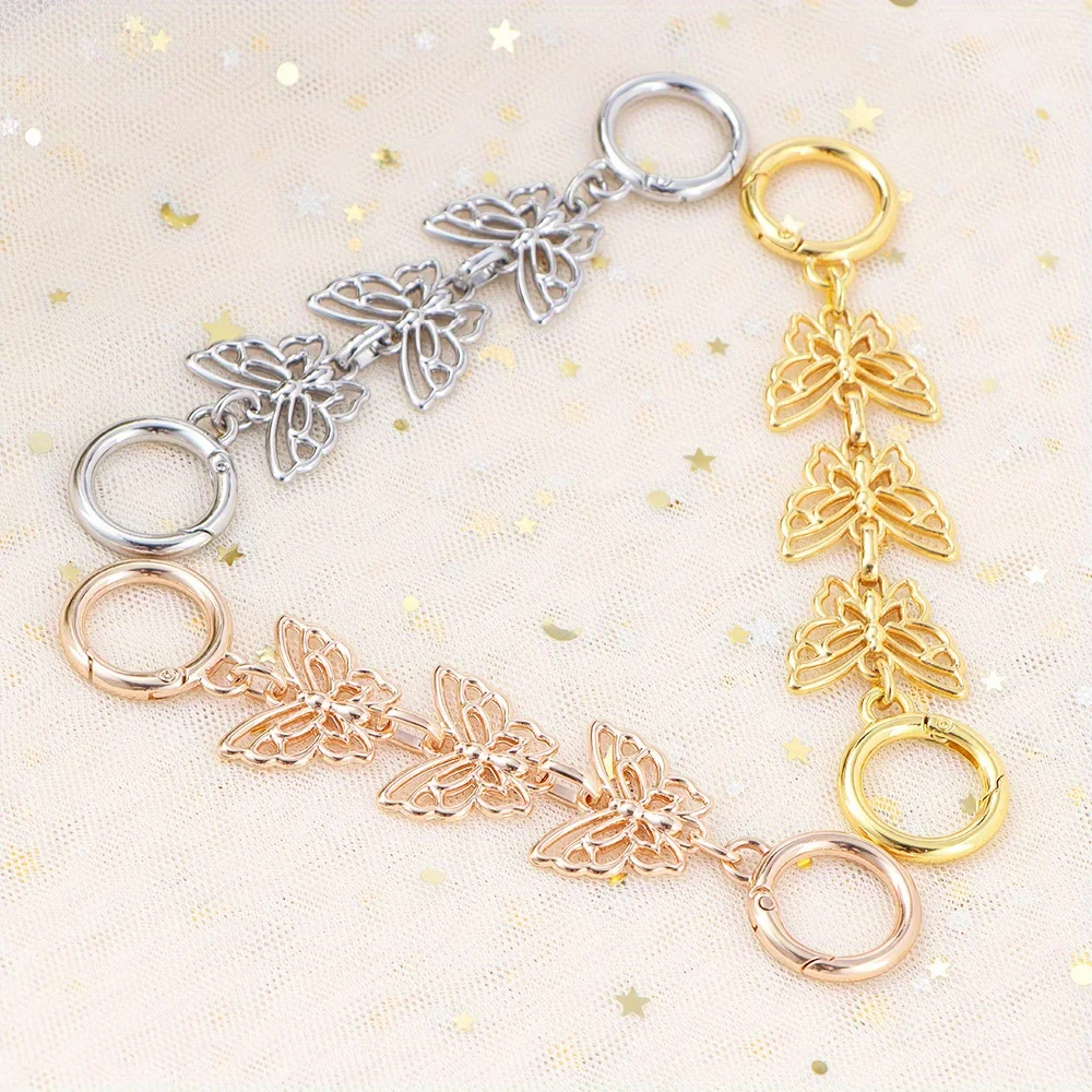 1PC Butterfly Purse Extender Chain Bag Chain Strap Handbag Shoulder Strap Chain DIY Metal Chain Extender