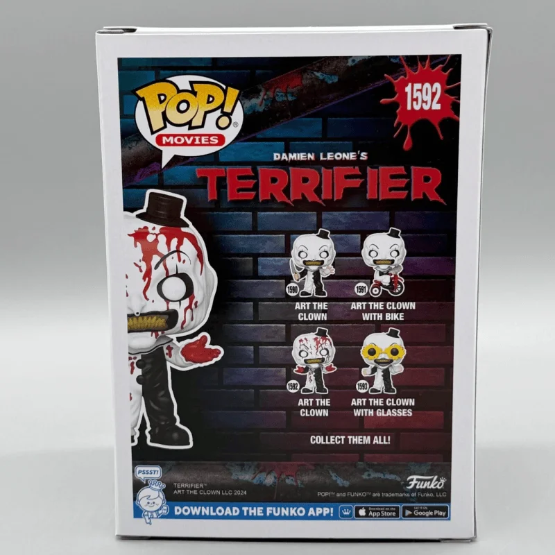 Arte Terrifier genuino El payaso (Bloody) # 1592 Funko Pop Q versión estatua muñecas edición limitada figura de acción coleccionar juguetes regalos