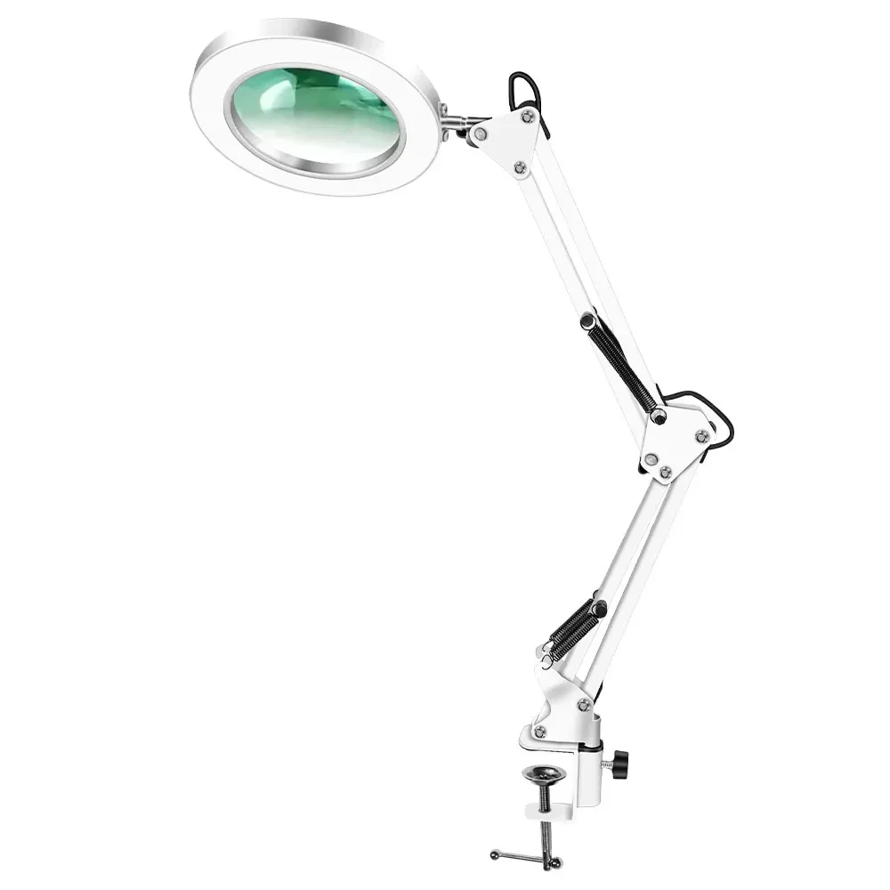 Vergrößerungsglas mit 72 LEDs, 10-fache Vergrößerung, USB, 3 Farben LED-Beleuchtung, NEU für Lötkolben-Reparatur/Tischlampe/Hautpflege – Detail 8
