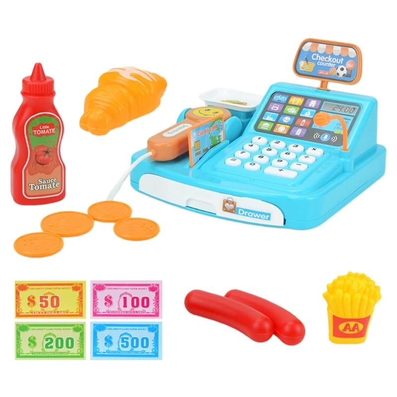 B2EB Kinder Pretend Spielen Einkaufen Spielzeug Set Spielzeug Supermarkt Pretend Spielen Kunststoff Registrierkasse Spielzeug