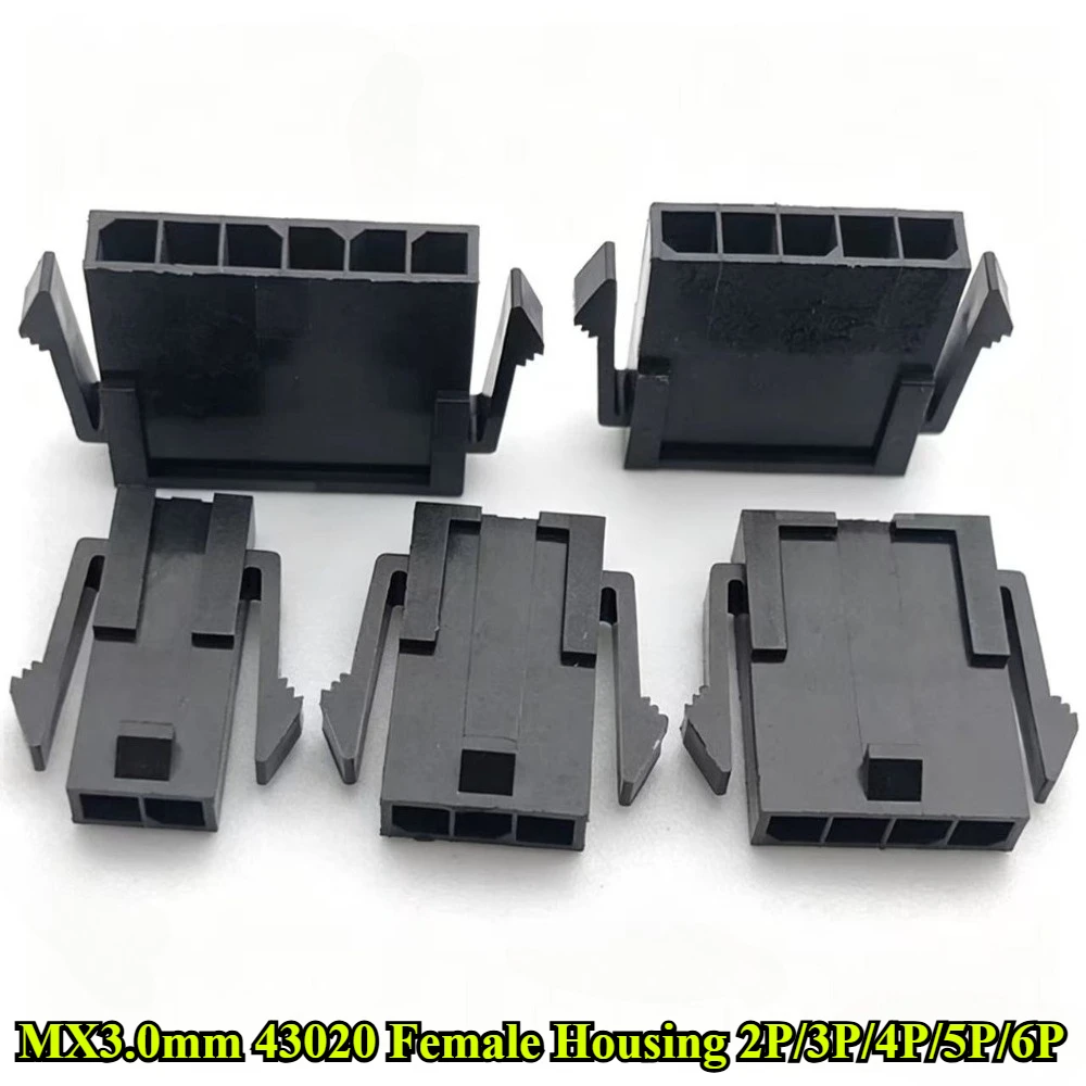 100/300Pcs Single Row Micro-Fit MX3.0mm 2P/3P/4P/5P/6P Plastic Shell Aerial Mating Connector 43020 Female Housing+Male Terminal