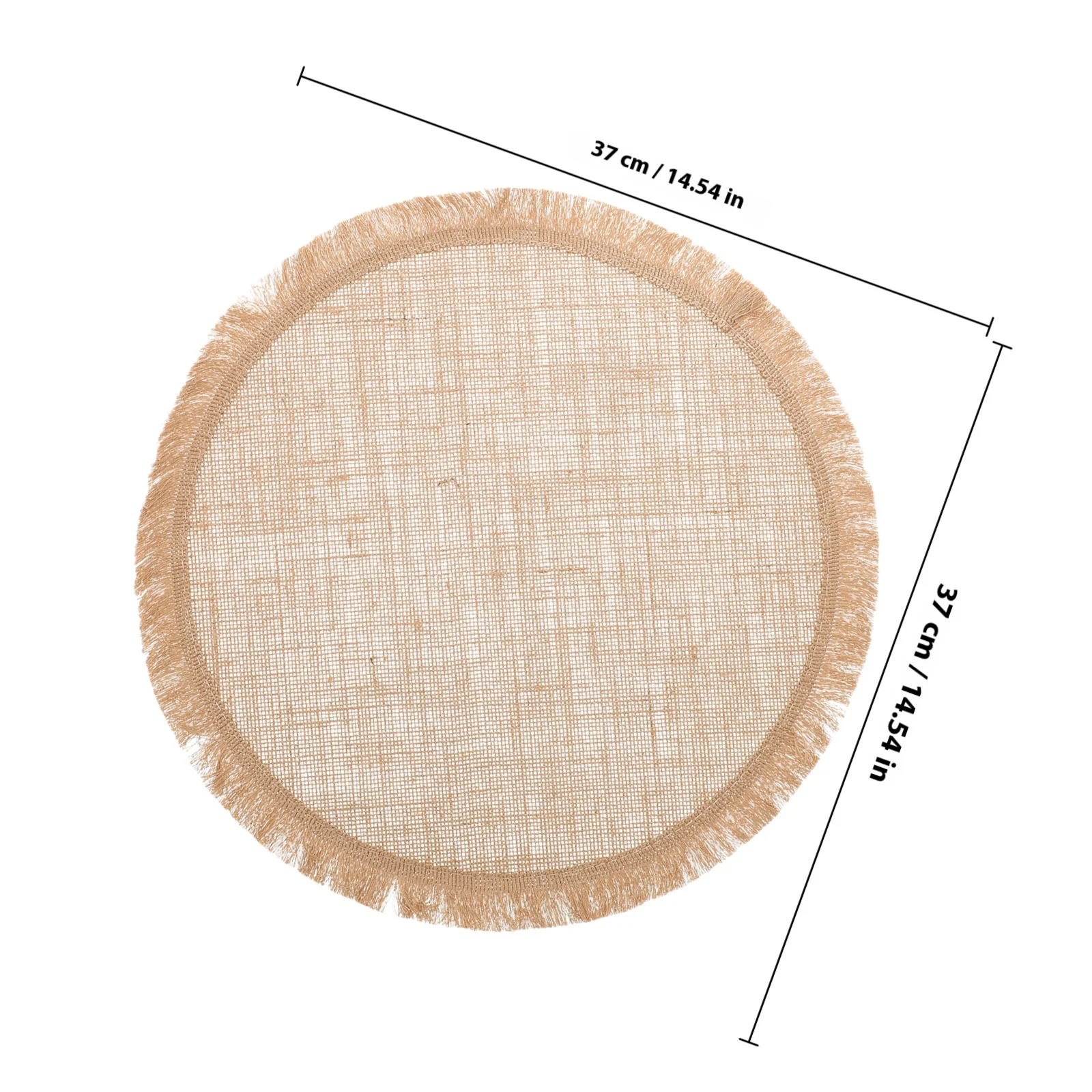 8 قطعة المفارش الجوت الخيش المستديرة 37 سنتيمتر الدانتيل تقليم الجدول الحصير الطعام المطبخ ديكور الحفلات المفارش لطاولة مستديرة