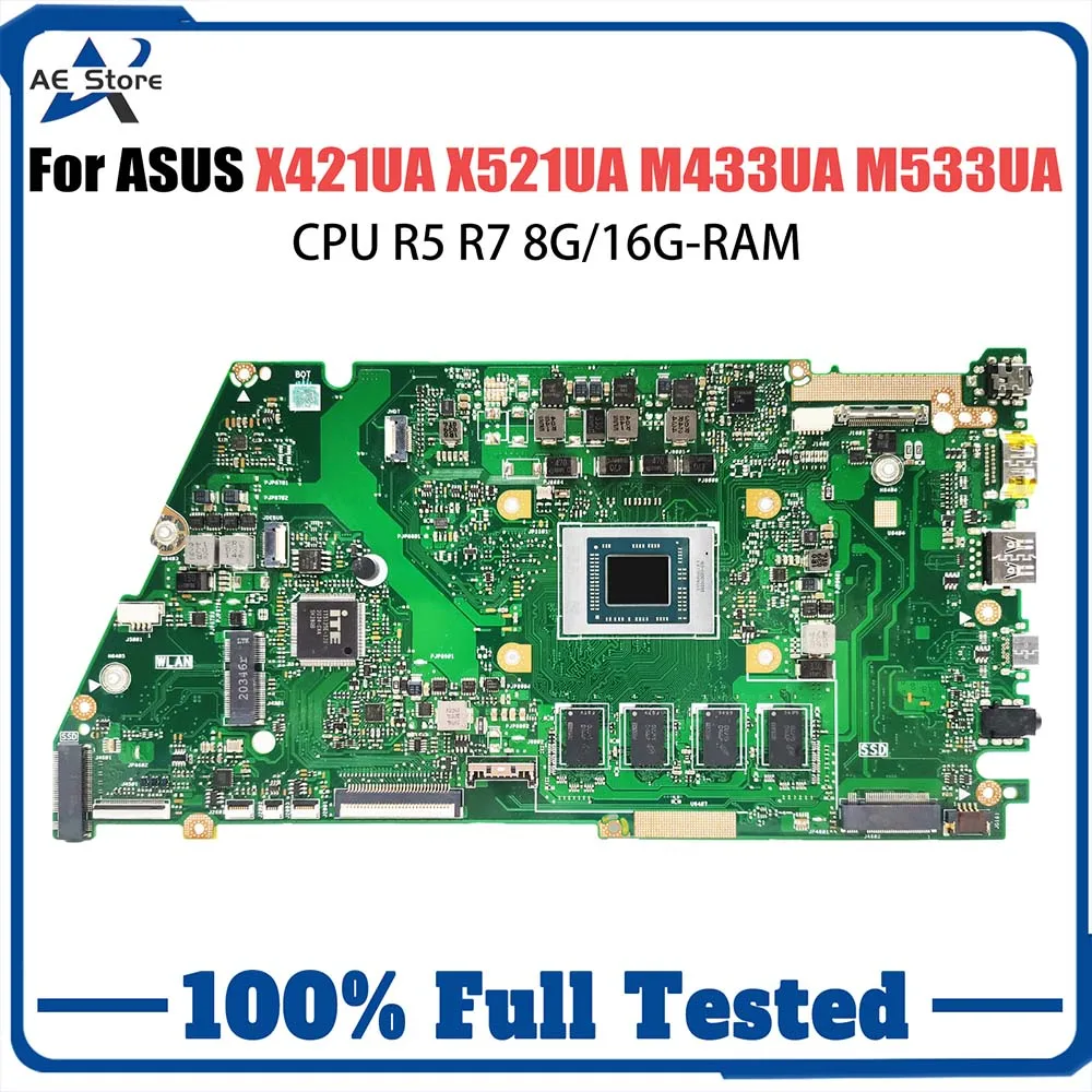 Placa base X421UA para portátil Asus Vivo Book, X421UA, X521UA, M433UA, M533UA, X421UAY, Notebook, con CPU R5, R7, 8G/16G ram