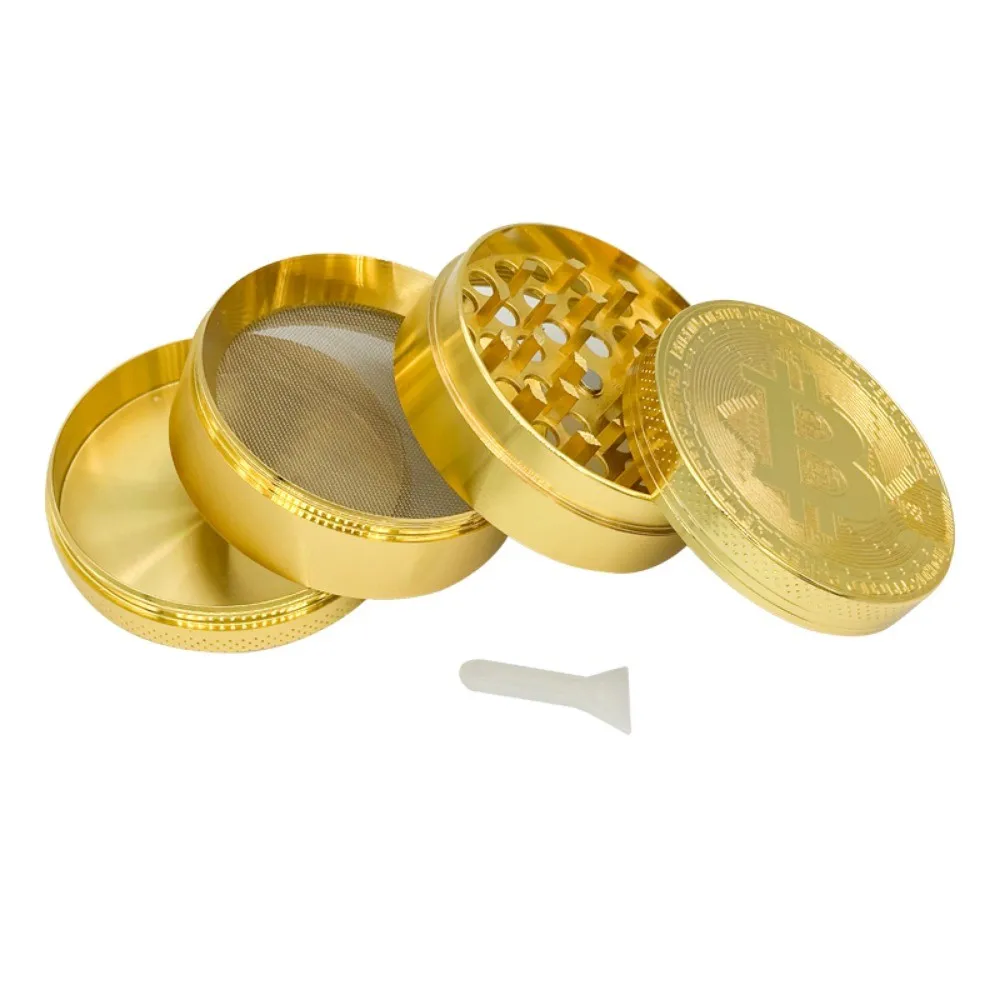 50/60 مللي متر بيتكوين على شكل عشب طاحونة 3/4 طبقة معدنية دليل كسارة التوابل للمطبخ التدخين اكسسوارات