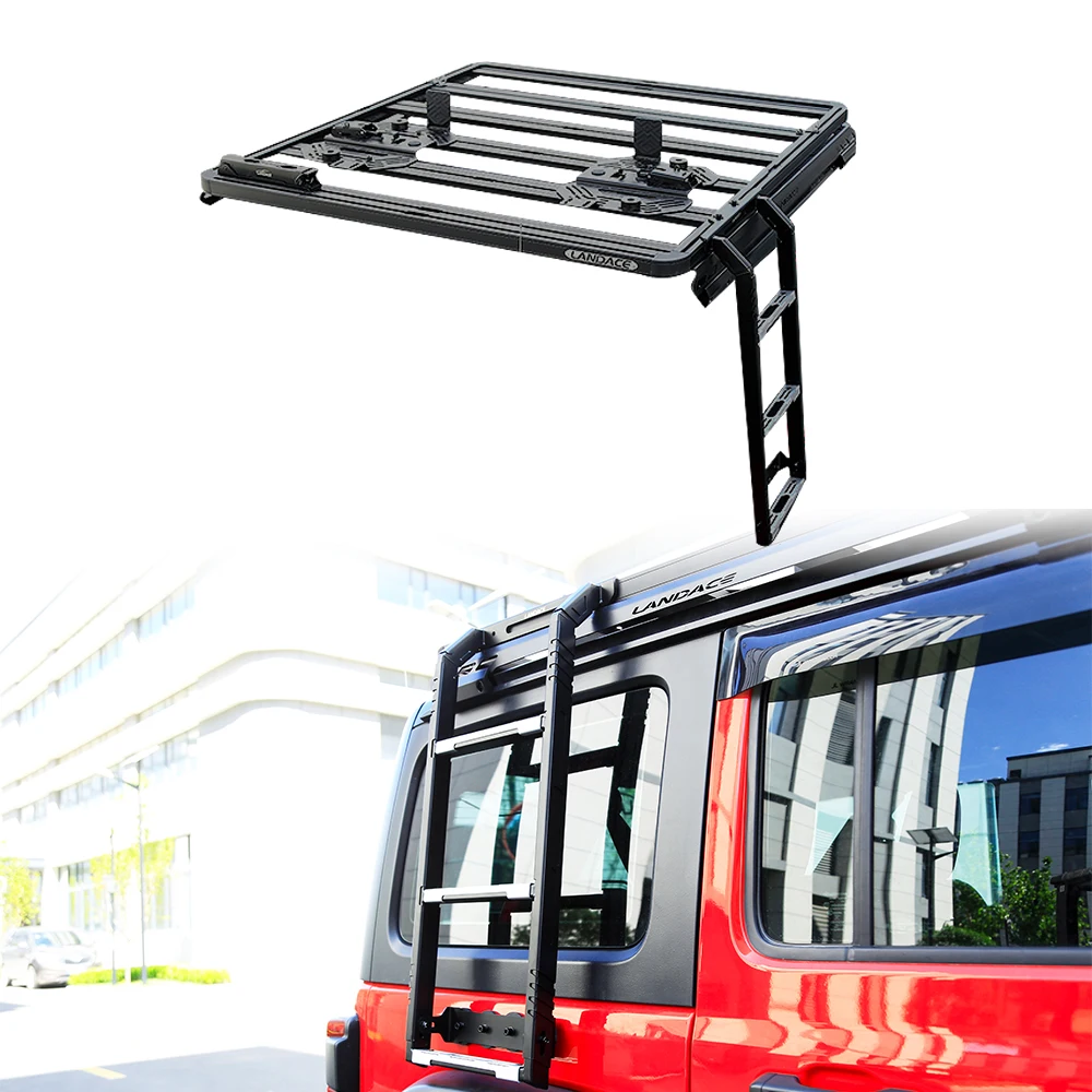 Auto Parts Steel Black Powder Coating Side Roof Climbing Ladder For JEEP WranglerJK