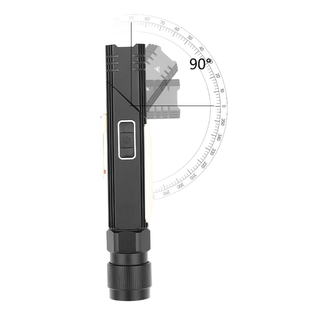 

Compact Foldable Flashlight with Bright LED USB Rechargeable Outdoor Camping Torch Waterproof Emergency Light Work Light