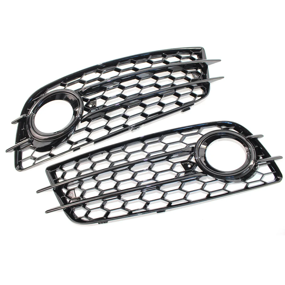 2X Front Bumper Fog Light Lamp Grille Grill Cover Mesh For Audi A4 B8 S-Line S4 2008-2012 HONEYCOMB Grille 8K0807681C 8K0807682C