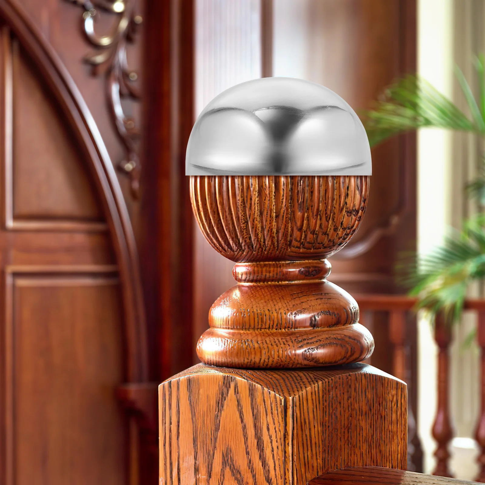 

2Pcs Stainless Steel Hemisphere Ball Polished Mirror Surface Half Ball Decorative for Garden Pool Stair Handrail