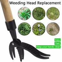 Root Remover Stand Up Weeding Tool Gardening Weeding Head Replacement Digging Weeder Claw Foot Pedal Weed Puller Black Weeders