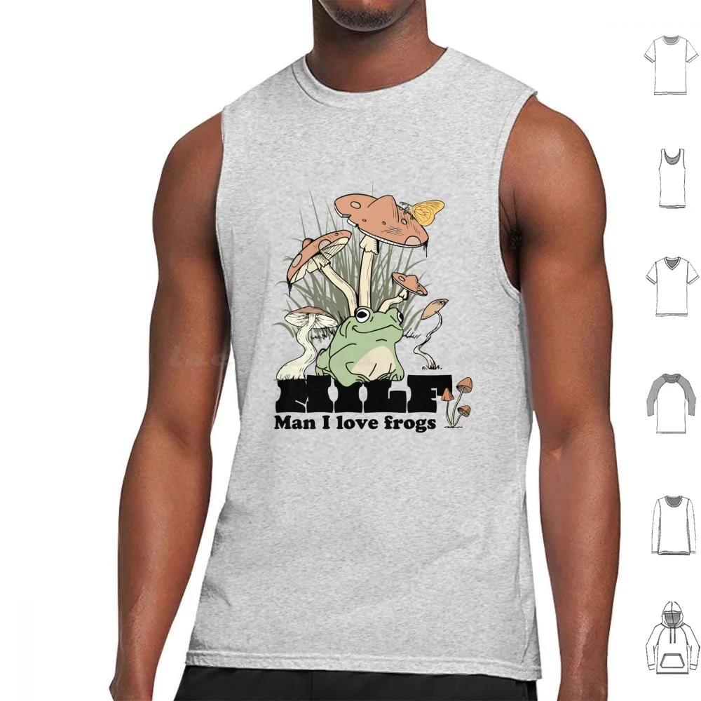 Milf , Man I Love Frogs Tank Tops Print Cotton Milf Man I Love Frogs Frogs I Love Frogs Frog Funny Man Love Toads Animal