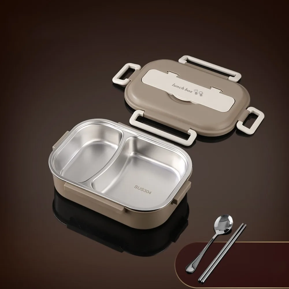 

304 Stainless Steel Insulated Compartment Lunch Box Sealed with Soup Bowl and Cutlery Lunch Container Large Capacity Picnic Box