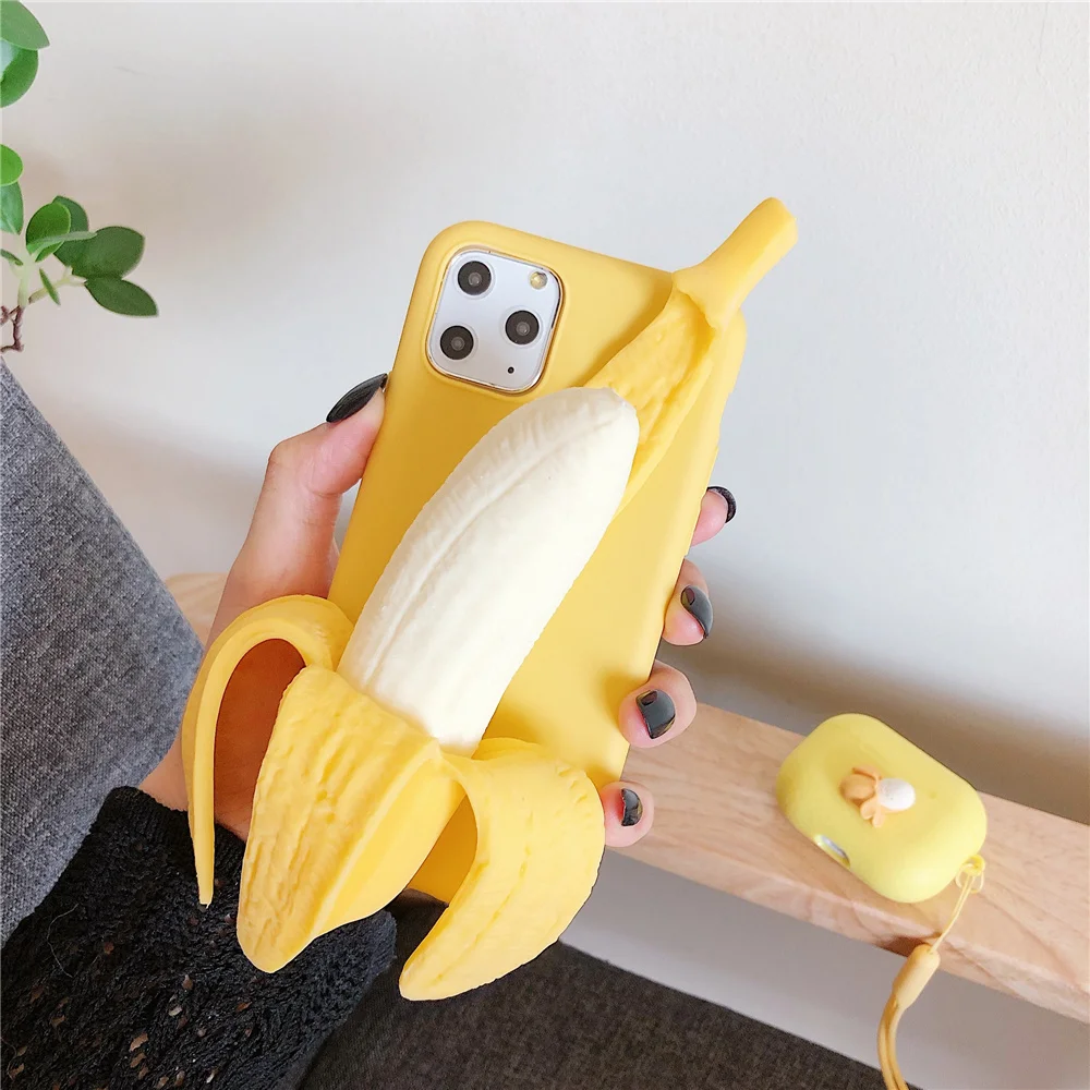 Stress Reliever Fidget Toys banana Pop Cases For Xiaomi Mi 11 11i 11X 10 10T 10i 10S 9T 9 8 SE Pro 5X 6X A2 A3 Lite Cover Coque