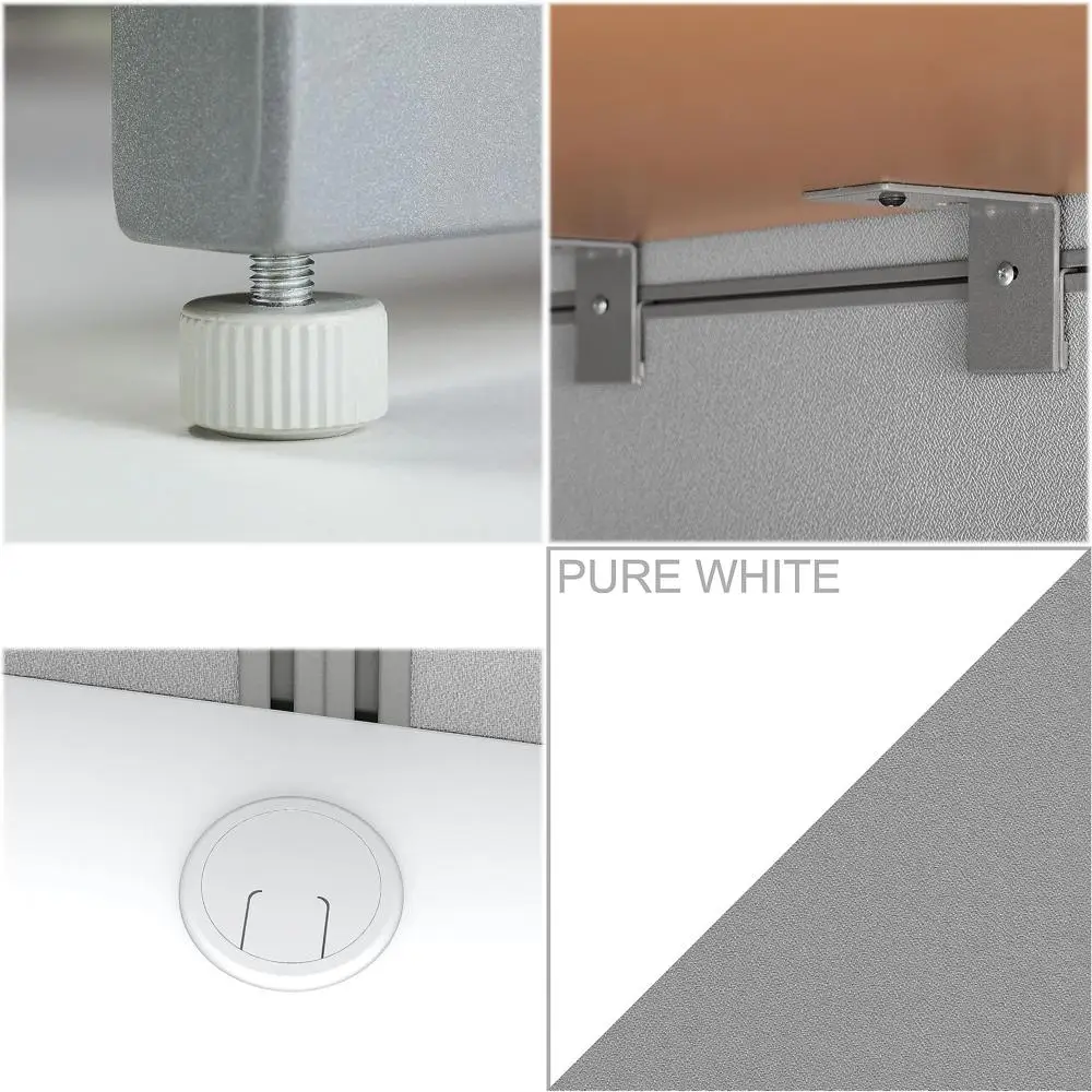 

Офисный стол L-образной формы с высокими панелями, 60W x 66H, белый