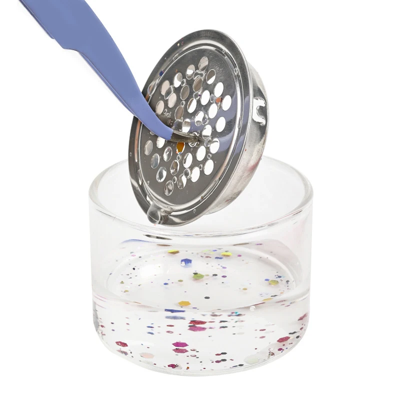 Nail Wash Pen Cup New Glass Crystal Cup Stainless Steel Mesh Filter Cup Sequin Phototherapy Brush Cleaning Manicure Tool
