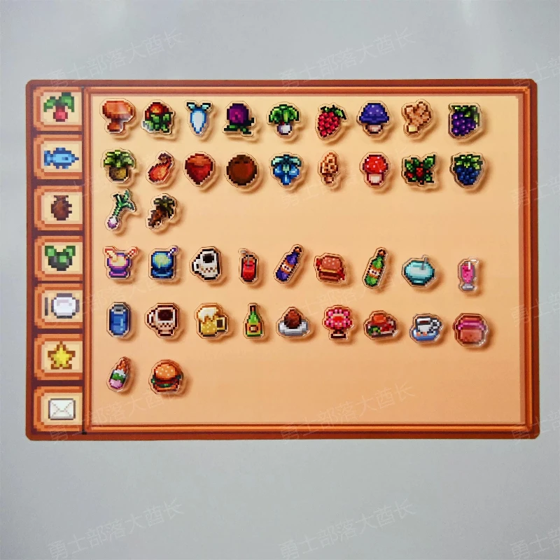 Stardew Valley 100 Pixel Food Fridge Magnets Acrylic Soft Magnetic Stickers For Backpack Decor Creative Gift ， Background view 3