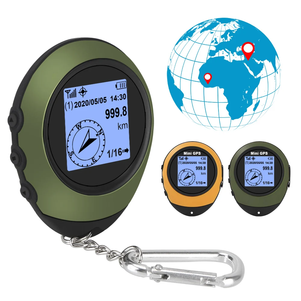 Mini GPS Navigation Satellite GPS Positioner Compass For Outdoor Sport Travel Hiking Handheld With Buckle