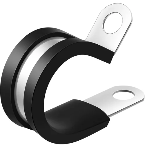 Imagen 2 del producto 30 Uds Clips P forrados de goma 6-45mm 304 soporte de acero inoxidable abrazadera tubo montaje en pared sujetadores fijos para cables abrazadera de Cable Clip