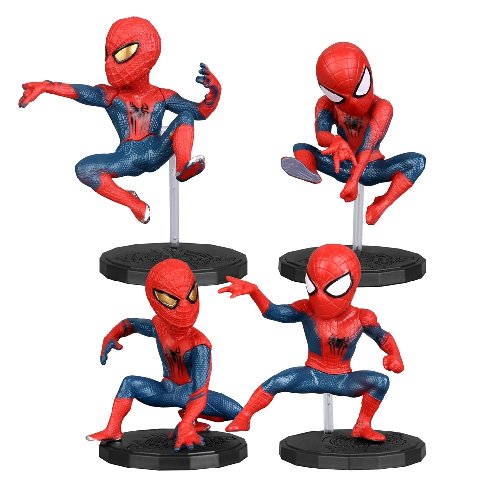 

Hot Toys Superhero Spider 4pcs/Set 6-8cm Action Figure Anime Decoration Collection Figurine Mini Doll Toys Model Children Gift